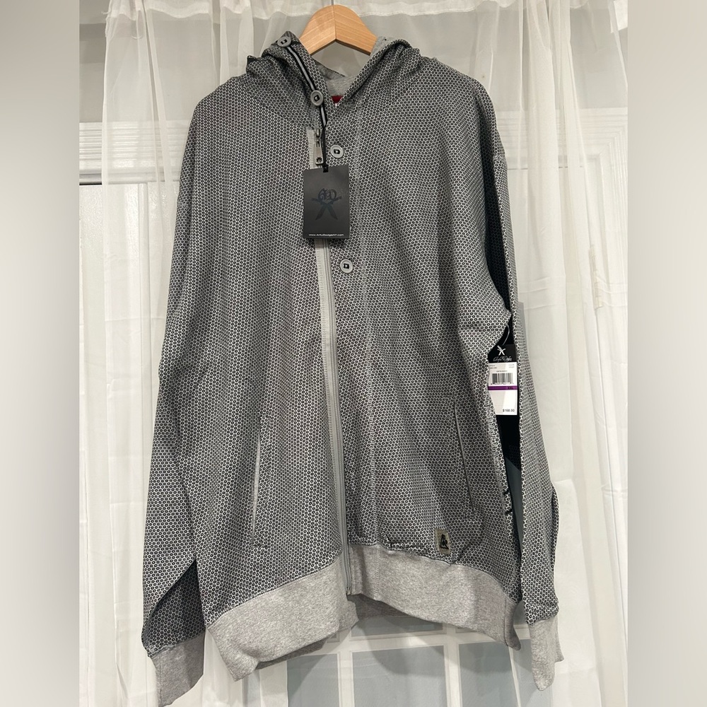 NWT Men's Gray Lightweight XXL Zip Up Jacket Artful Dodger Hoodie